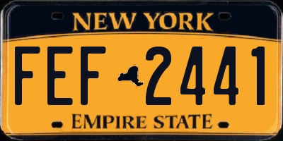 NY license plate FEF2441
