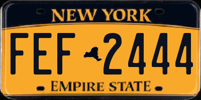 NY license plate FEF2444