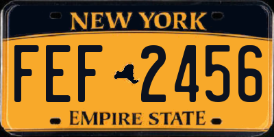 NY license plate FEF2456