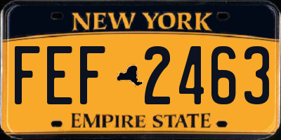 NY license plate FEF2463