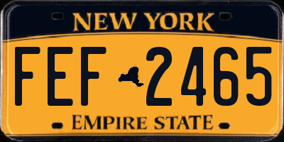 NY license plate FEF2465
