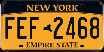 NY license plate FEF2468