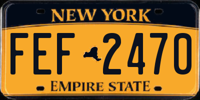 NY license plate FEF2470