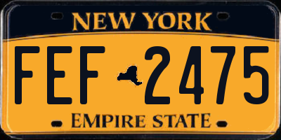 NY license plate FEF2475