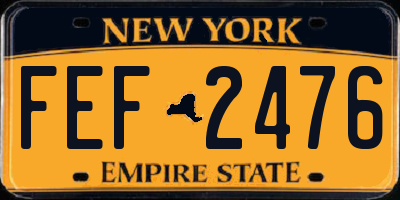 NY license plate FEF2476
