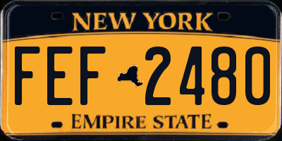 NY license plate FEF2480