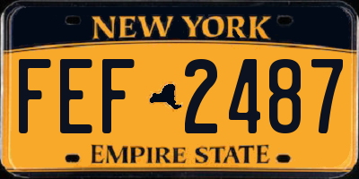 NY license plate FEF2487