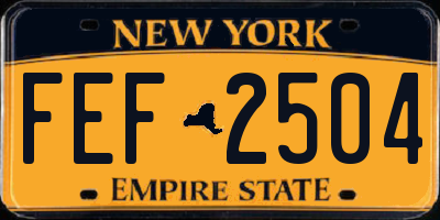 NY license plate FEF2504