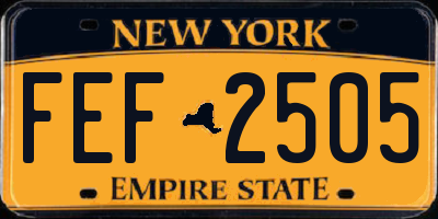 NY license plate FEF2505