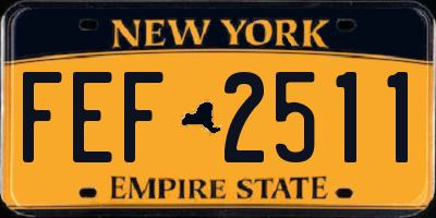 NY license plate FEF2511