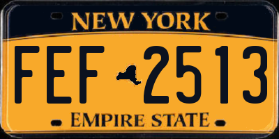 NY license plate FEF2513