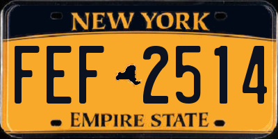 NY license plate FEF2514