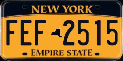 NY license plate FEF2515