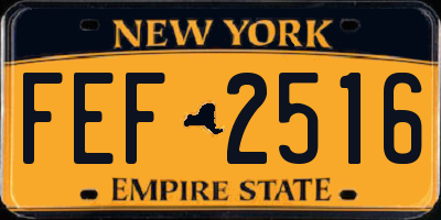 NY license plate FEF2516