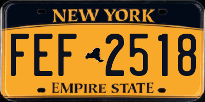 NY license plate FEF2518