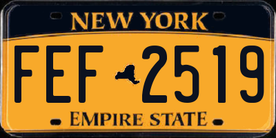 NY license plate FEF2519