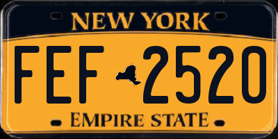 NY license plate FEF2520