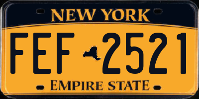 NY license plate FEF2521