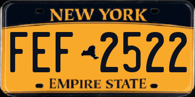 NY license plate FEF2522
