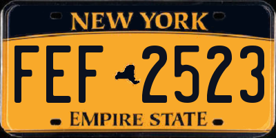 NY license plate FEF2523