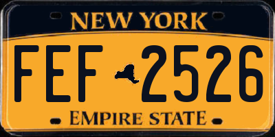 NY license plate FEF2526