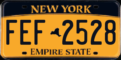 NY license plate FEF2528