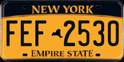 NY license plate FEF2530