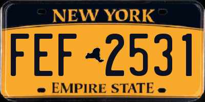 NY license plate FEF2531