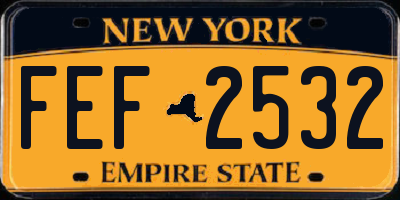 NY license plate FEF2532