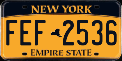 NY license plate FEF2536