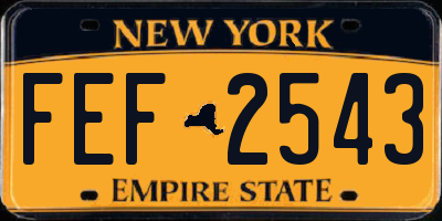 NY license plate FEF2543
