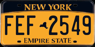 NY license plate FEF2549