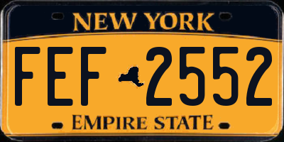 NY license plate FEF2552