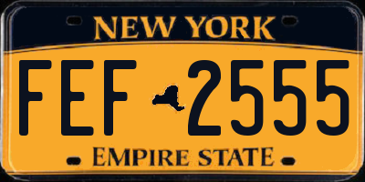 NY license plate FEF2555