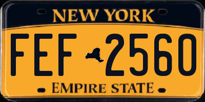 NY license plate FEF2560