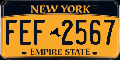 NY license plate FEF2567