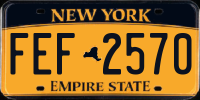 NY license plate FEF2570