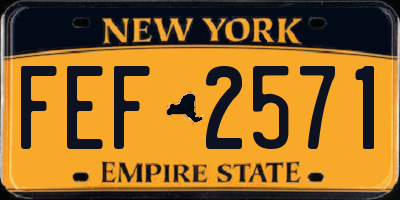 NY license plate FEF2571