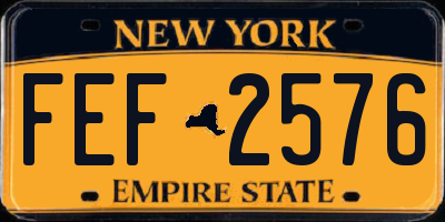 NY license plate FEF2576