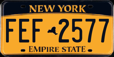 NY license plate FEF2577