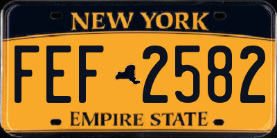 NY license plate FEF2582