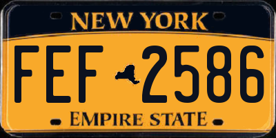 NY license plate FEF2586