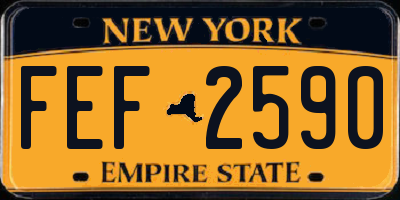 NY license plate FEF2590