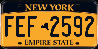 NY license plate FEF2592
