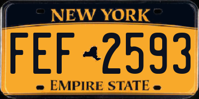 NY license plate FEF2593