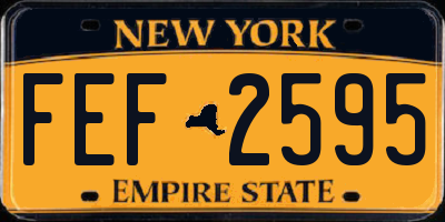 NY license plate FEF2595