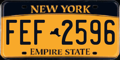 NY license plate FEF2596