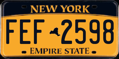 NY license plate FEF2598