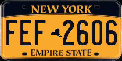 NY license plate FEF2606