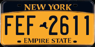 NY license plate FEF2611